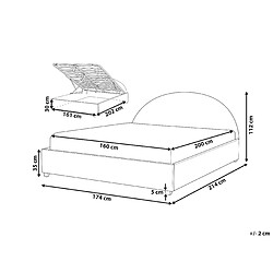 Avis Beliani Lit à coffre en bouclé beige 160 x 200 cm VAUCLUSE