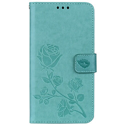 Wewoo Housse Étui vert pour cartes et porte-monnaie Xiaomi Redmi Note 4X Roses Pressé Fleurs Motif Flip en cuir avec titulaire fentes