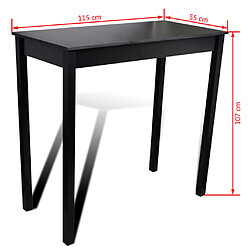 vidaXL Set de 1 table de bar et 4 tabourets noir pas cher