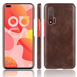 Wewoo Coque Pour Huawei Nova 6 5G Shockproof Litchi Texture PC + PU Case Brown