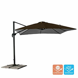 Avis Elios Parasols Parasol de jardin avec bras réglable en aluminium avec mât décentralisé 3x3m Paradise Brown, Styles: sans volant