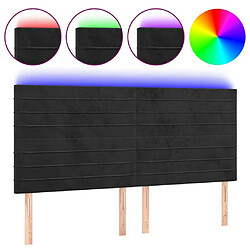 Maison Chic Tête de lit scandinave à LED,meuble de chambre Noir 180x5x118/128 cm Velours -MN85669