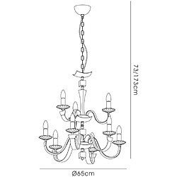 Avis Luminaire Center Suspension Nardini 2 Tier 9 Ampoules chrome poli/Faux cuir noir/cristal