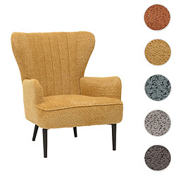 Mendler Lounge-Sessel HWC-K37, Cocktail-/Ohrensessel Polsterstuhl Retro Vintage Stoff Chenille (500g/m²) Öko-Tex ~ jaune