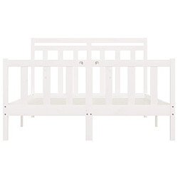 Maison Chic Lit adulte - Lit simple Cadre de lit,Structure du lit Contemporain Blanc Bois de pin massif 120x200 cm -MN40533 pas cher