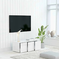 Acheter Maison Chic Meuble TV scandinave - Banc TV pour salon Blanc 80x34x30 cm Aggloméré -MN66879