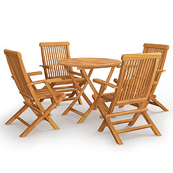 vidaXL Salon de jardin 5 pcs Bois de teck massif