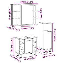 vidaXL Ensemble de meubles de salle de bain 3 pcs chêne sonoma pas cher