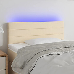 Maison Chic Tête de lit scandinave à LED,meuble de chambre Crème 100x5x78/88 cm Tissu -MN13096