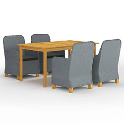 Maison Chic Ensemble de salle à manger de jardin 5 pcs,Table et chaises d'extérieur Gris clair -GKD373910