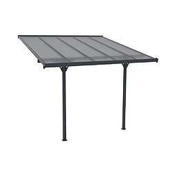 Vente-Unique Pergola adossée en aluminium 9,5 m² anthracite ALVARO