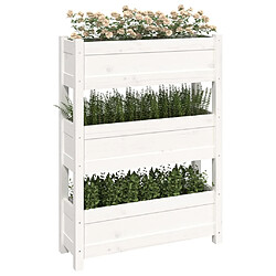 Avis vidaXL Jardinière Blanc 77x25x104,5 cm Bois massif de pin