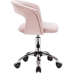 Avis Helloshop26 Chaise de bureau avec accoudoirs en velours rose 19_0000145