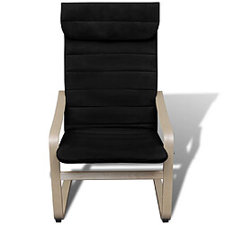 Acheter vidaXL Fauteuil en bois courbé couleur noir avec repose-pieds