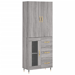 vidaXL Buffet haut Sonoma gris 69,5x34x180 cm Bois d'ingénierie