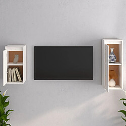 Avis Maison Chic Meubles TV 2 pcs pour salon Blanc Bois massif de pin -MN72396