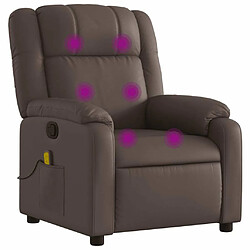 Maison Chic Fauteuil Relax pour salon, Fauteuil de massage inclinable Marron Similicuir -GKD55660