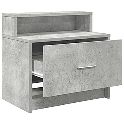 Acheter vidaXL Table de chevet avec tiroir gris béton 51x31x47 cm