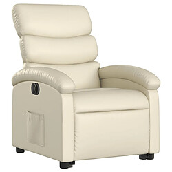 Avis Maison Chic Fauteuil Relax pour salon, Fauteuil inclinable électrique crème similicuir -GKD52357