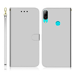 Wewoo Housse Coque Pour Huawei P Smart 2019 Étui en cuir à imitation de surface de miroir horizontal avec support et fentes cartes et portefeuille et lanière argent