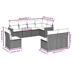 Avis Maison Chic Salon de jardin 8 pcs avec coussins | Ensemble de Table et chaises | Mobilier d'Extérieur noir résine tressée -GKD42522