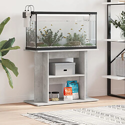 vidaXL Support pour aquarium gris béton 80x35x60 cm bois d'ingénierie