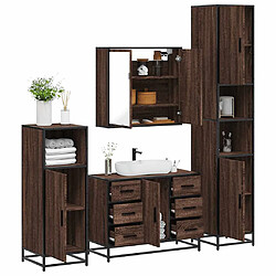 vidaXL Ensemble de meubles de salle de bain 4 pcs chêne marron