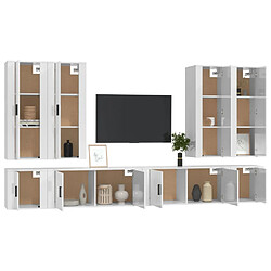 Avis Maison Chic Ensemble de meubles TV 8 pcs pour salon - Blanc brillant Bois d'ingénierie -MN77563