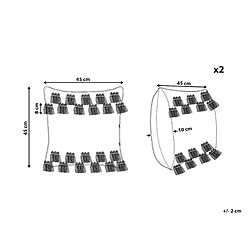 Avis Beliani Lot de 2 coussins BRAHEA Coton 45 x 45 cm À rayure Gris