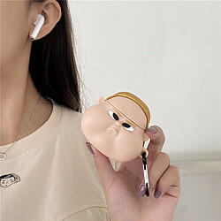 GUPBOO Airpods Coque Housse Étui Protecteur Compatible pour AirPods 3-dessin animé gros homme blond avec tête drôle