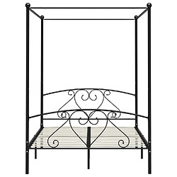 Avis vidaXL Cadre de lit sans matelas avec baldaquin noir 140x200 cm métal