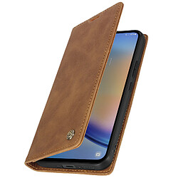 Avizar Étui Galaxy A34 5G Portefeuille et Support Vidéo collection CaseMe marron