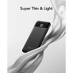 SANAG Batterie Externe 10400Mah 5V/3A Power Bank Usb C Avec Affichage Led Batterie Portable Ultra Mince Pour Iphone Samsung Huawei Xiaomi (Noir)