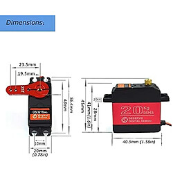 Avis 20kg Servo DS3120MG Servo étanche à coque en aluminium pour voiture RC (angle de commande 180)