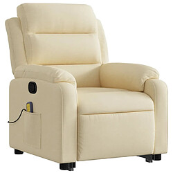 Avis Maison Chic Fauteuil Relax pour salon, Fauteuil inclinable de massage Crème Tissu -GKD99936