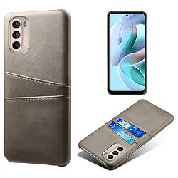 Coque en TPU + PU KSQ avec porte-cartes gris pour votre Motorola Moto G41/G31