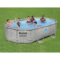 Piscine tubulaire Power Steel SwimVista avec hublots ovale 4,88 x 3,05 x 1,07 m - Bestway