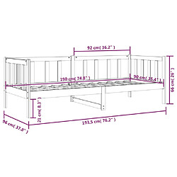 vidaXL Lit de jour sans matelas 90x190 cm bois de pin massif pas cher