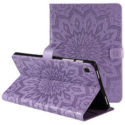 Etui en PU motif tournesol avec support violet pour votre Samsung Galaxy Tab A7 10.4 (2020)/T505/T500