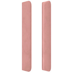 Maison Chic Tête de lit scandinave à LED,meuble de chambre Rose 183x16x118/128 cm Velours -MN50176 pas cher