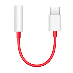 Adaptateur USB-C vers Jack 3.5mm Qualité Sonore Optimale Officiel OnePlus Rouge