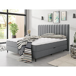 Bestmobilier Maria - lit boxspring - 160x200 - en velours - coffres et surmatelas inclus