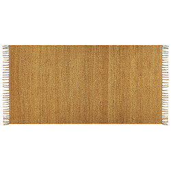 Beliani Tapis en jute 80 x 150 cm jaune moutarde LUNIA