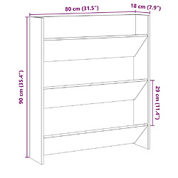 vidaXL Armoire à chaussures murale chêne artisanal bois d'ingénierie pas cher