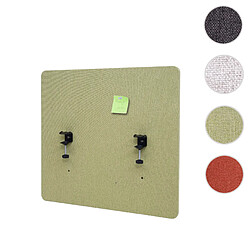 Mendler Paroi de séparation acoustique HWC-G75, Protection visuelle pour bureau, panneau, tissu ~ 65x60cm, vert