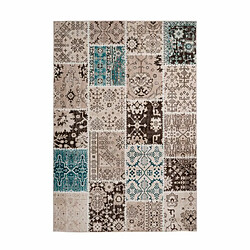 Paris Prix Tapis Patchwork à Poils Courts Ariya Taupe 200 x 290 cm