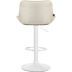 Non Lot de 2 tabourets de bar Vonore tissu blanc pas cher