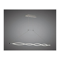 Luminaire Center Suspension Sahara XL 42W LED 3000K, 3400lm, argent/acrylique givré/chrome poli