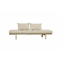 Inside 75 Méridienne futon PACE en pin coloris beige couchage 75*200 cm.