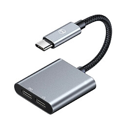 Universal 60W PD USB C à Double C Casque Adaptateur Audio Numérique DAC HiFi AUX Câble pour iPad Pro Apple Notebook Samsung S10 Note 109 | Adaptateur Téléphone Convertisseur